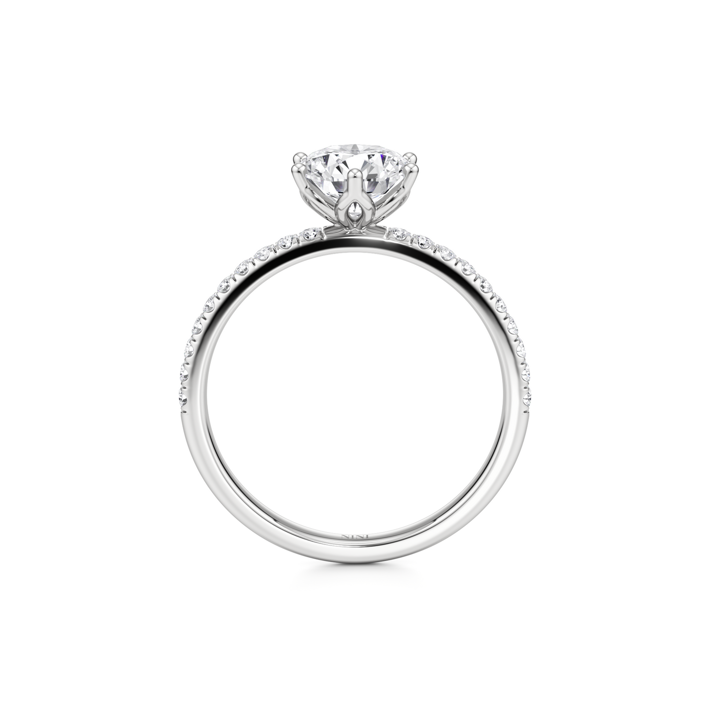 Lotus Pave Engagement ring - 1.20 Ct