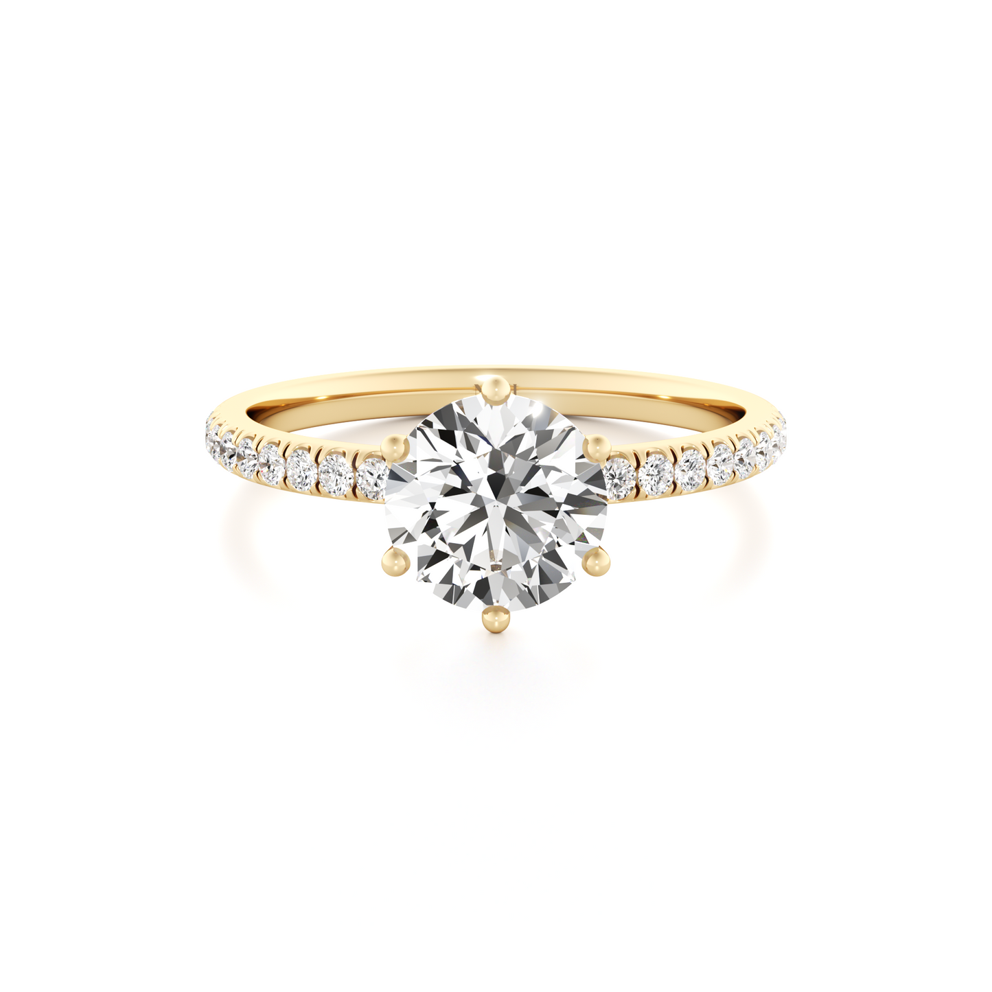 Lotus Pave Engagement ring - 1.20 Ct