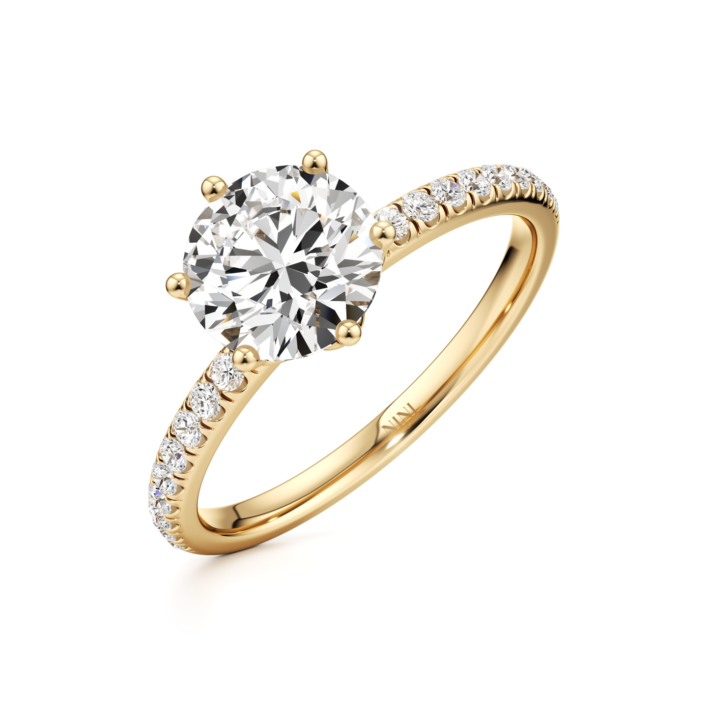 Lotus Pave Engagement ring - 1.20 Ct