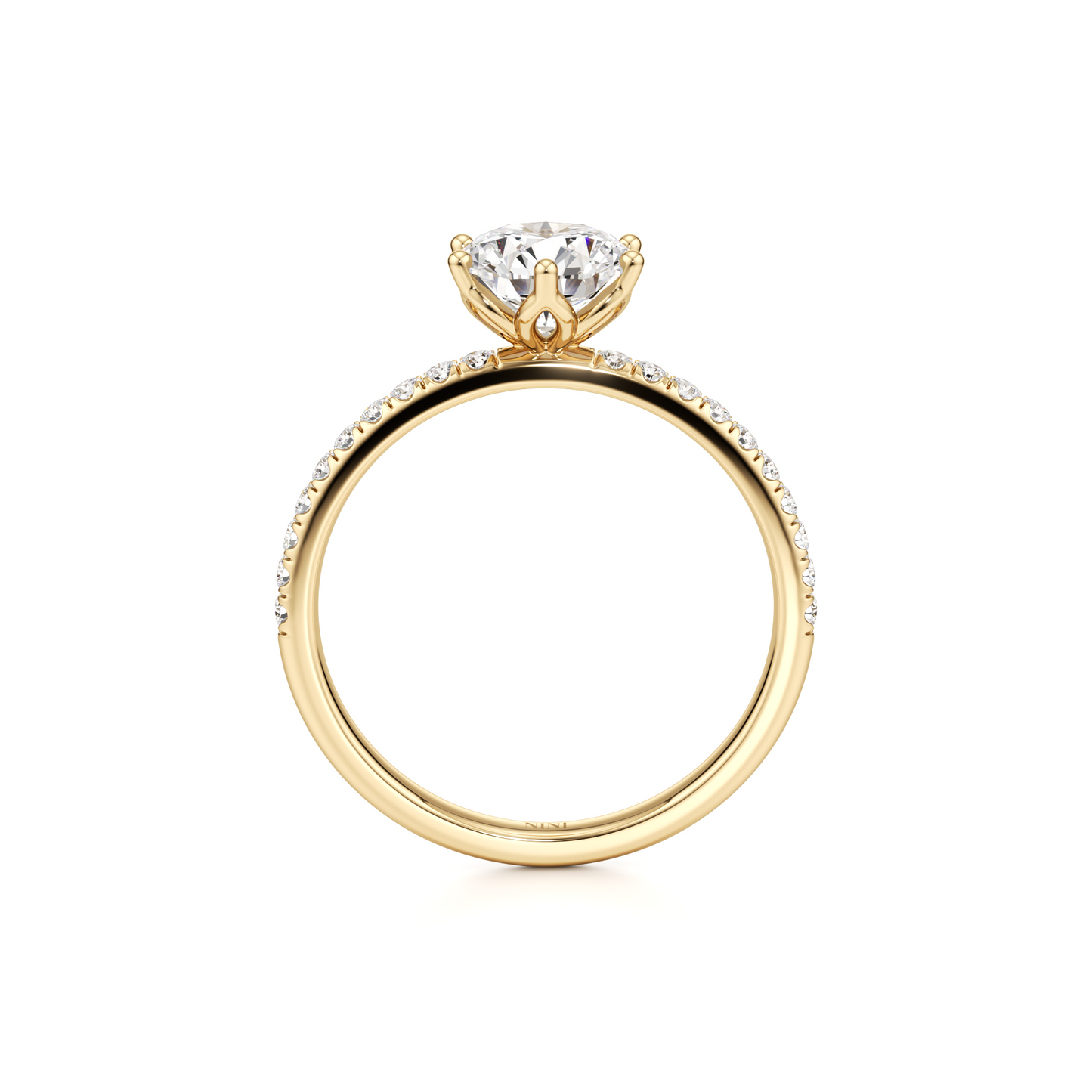Lotus Pave Engagement ring - 1.20 Ct