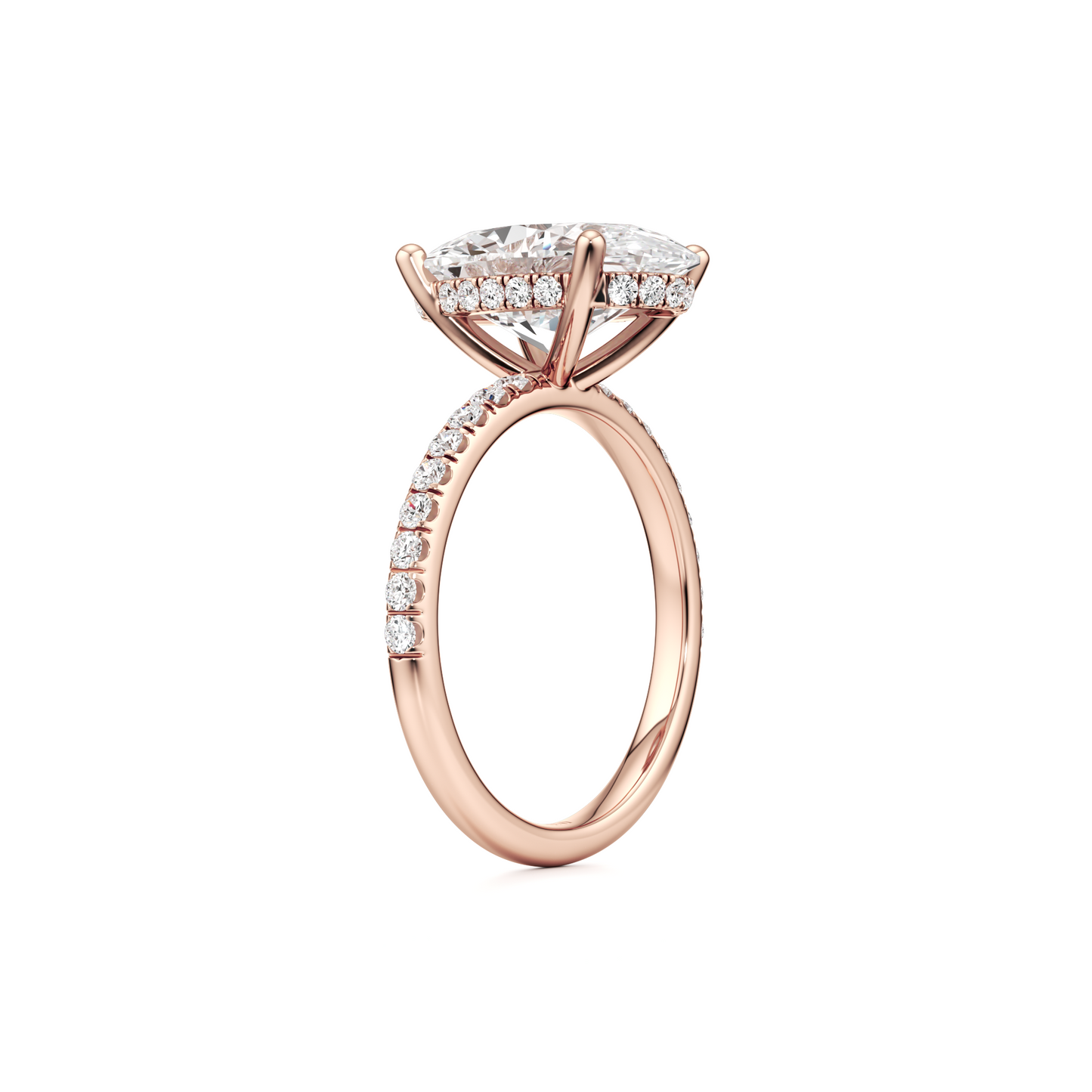 Pave Engagement Ring - 3.00 Ct Oval