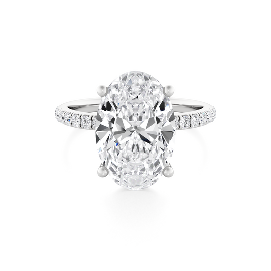 Pave Engagement Ring - 3.00 Ct Oval