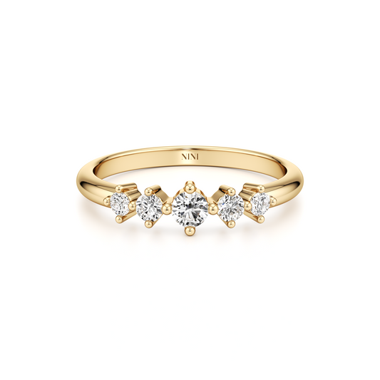 5 Diamonds Shiny Ring
