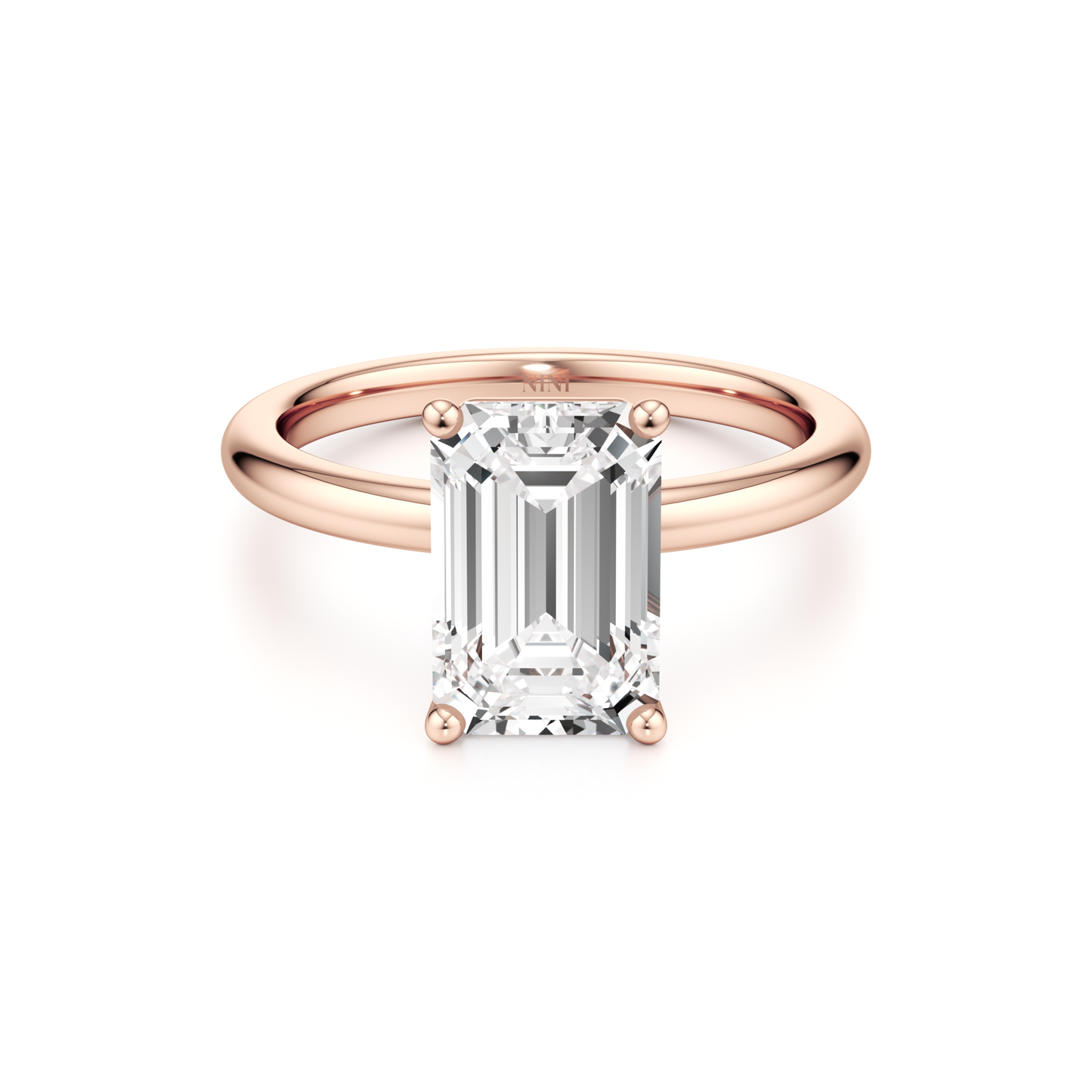 Solitaire Emerald Cut Diamond Engagement ring - 2.50 Ct