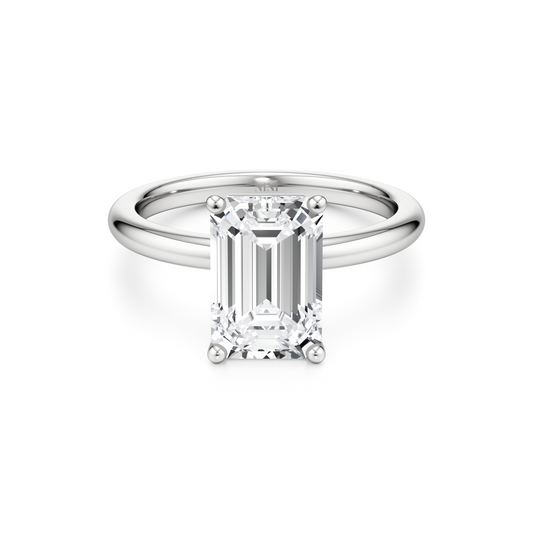 Solitaire Emerald Cut Diamond Engagement ring - 2.50 Ct