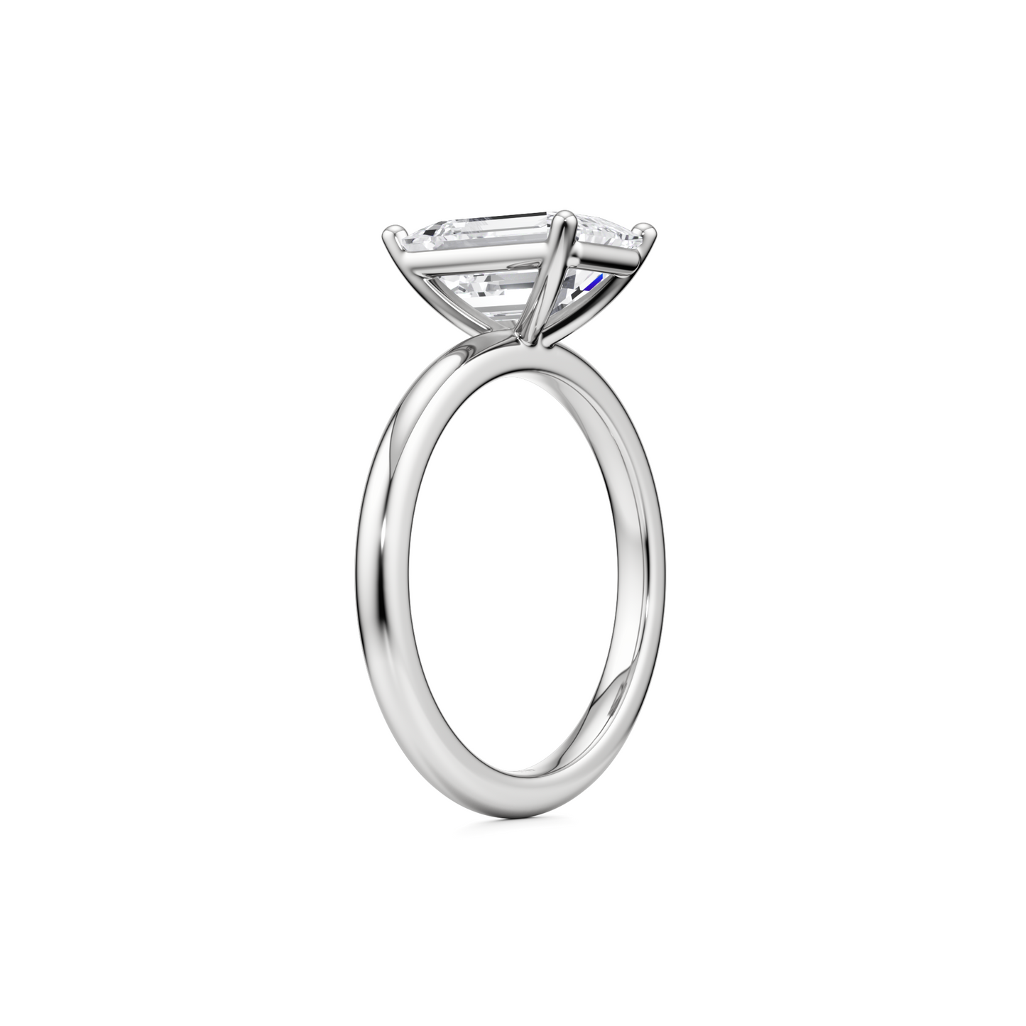 Solitaire Emerald Cut Diamond Engagement ring - 2.50 Ct
