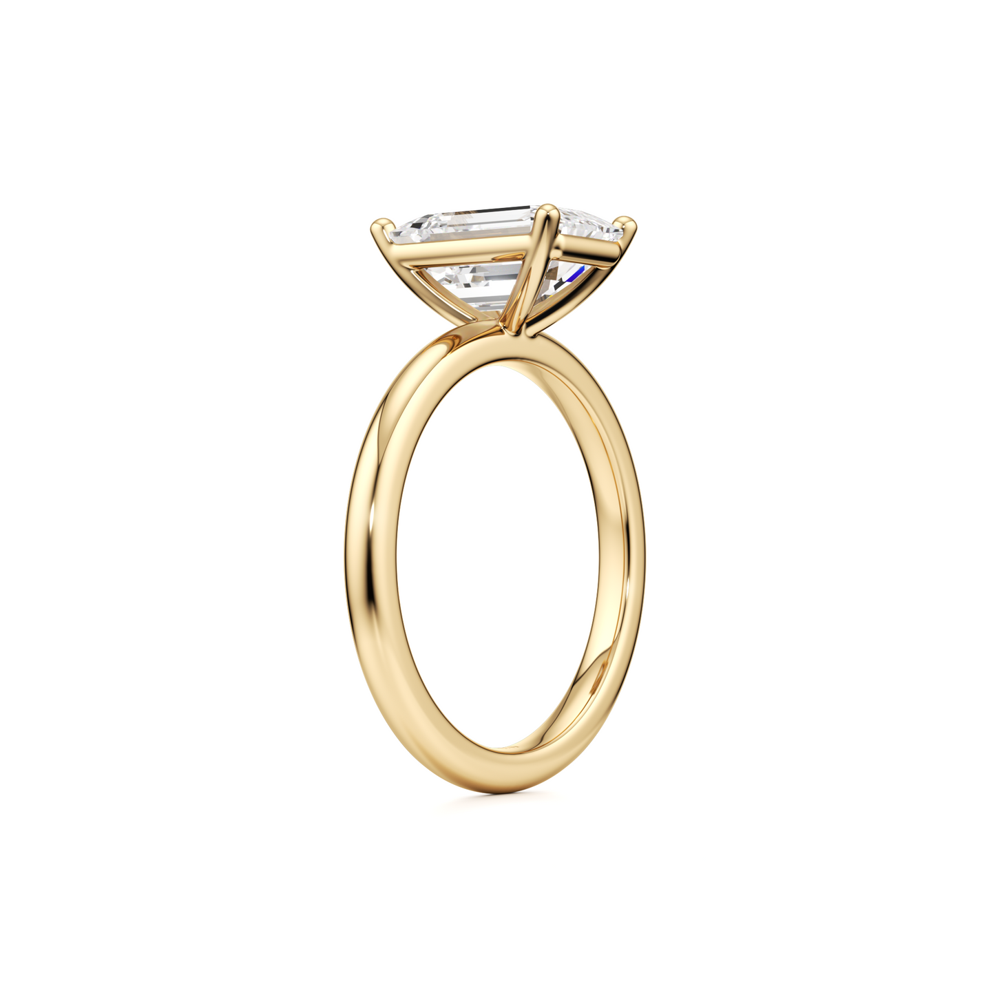 Solitaire Emerald Cut Diamond Engagement ring - 2.50 Ct