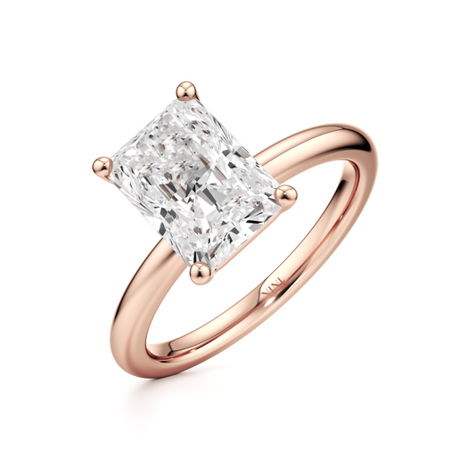 Solitaire Radiant Diamond Engagement ring - 2.00 Ct
