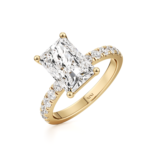Pave Engagement Ring - 2.00 Ct Radiant