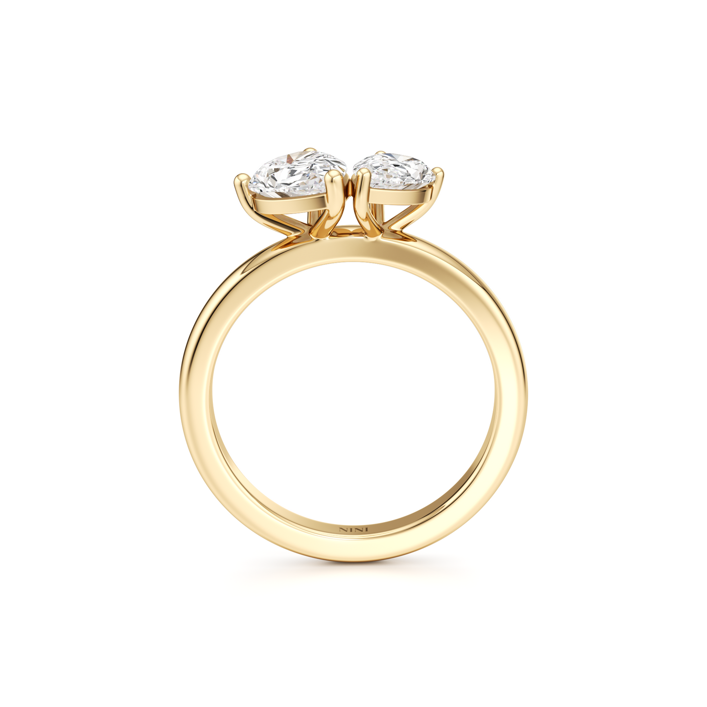 Heart Toi Et Moi Pear Shape Diamonds Ring