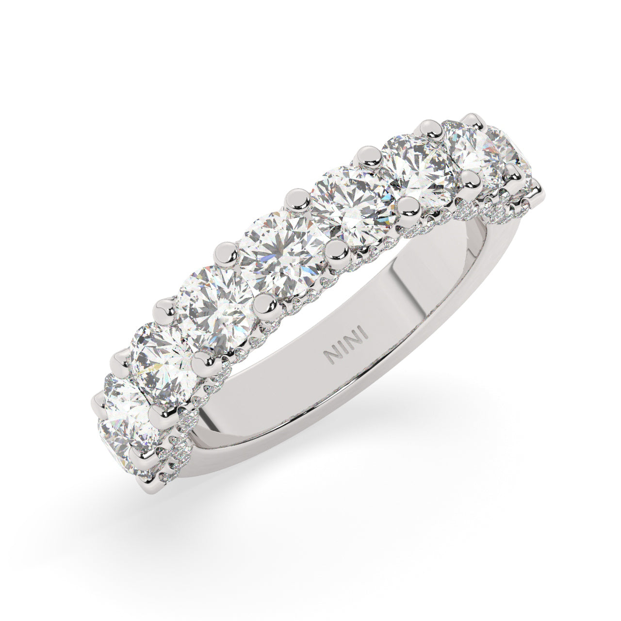 Bling Half Eternity Diamonds Ring