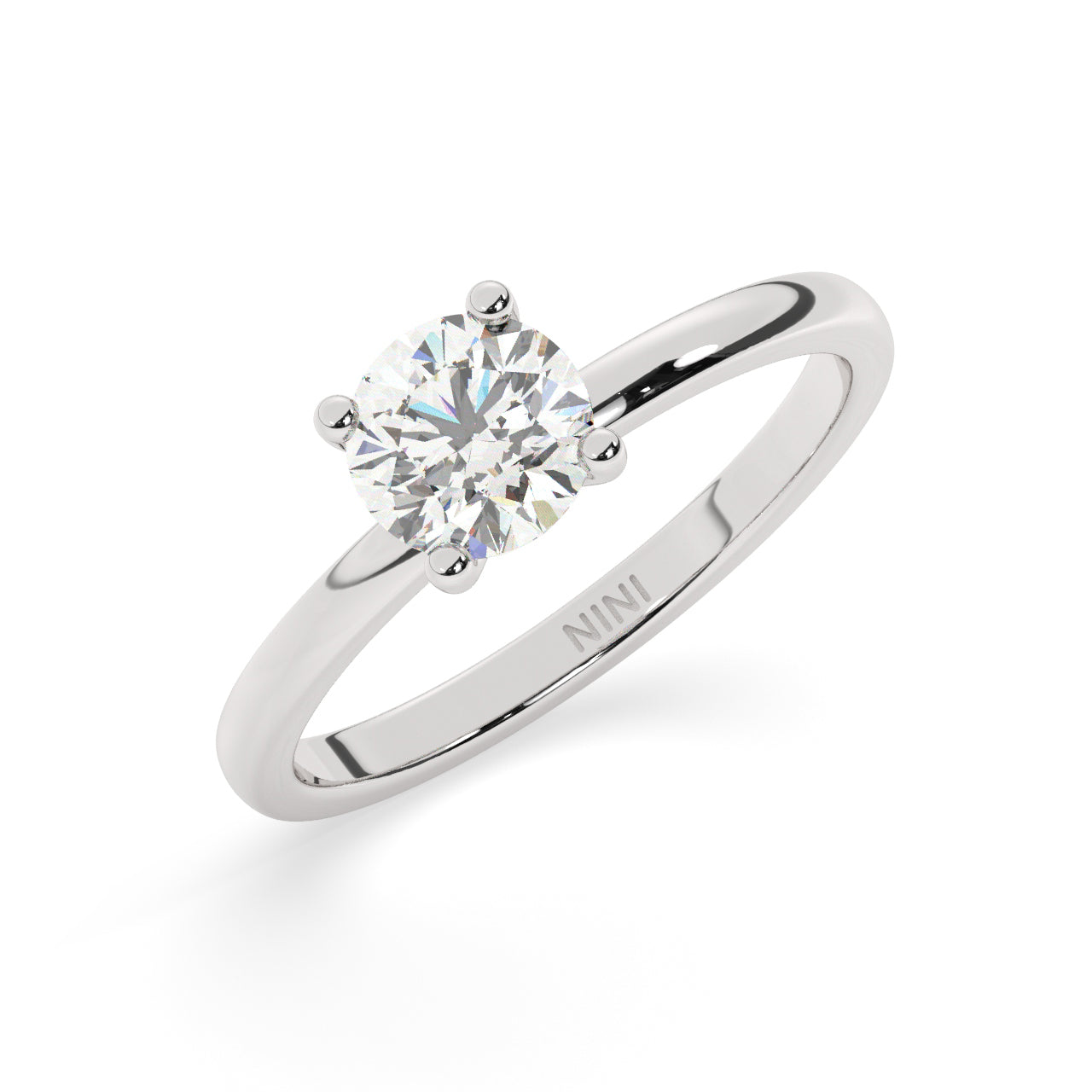 Solitaire Engagement Ring 0.50 Ct - 4 Prongs