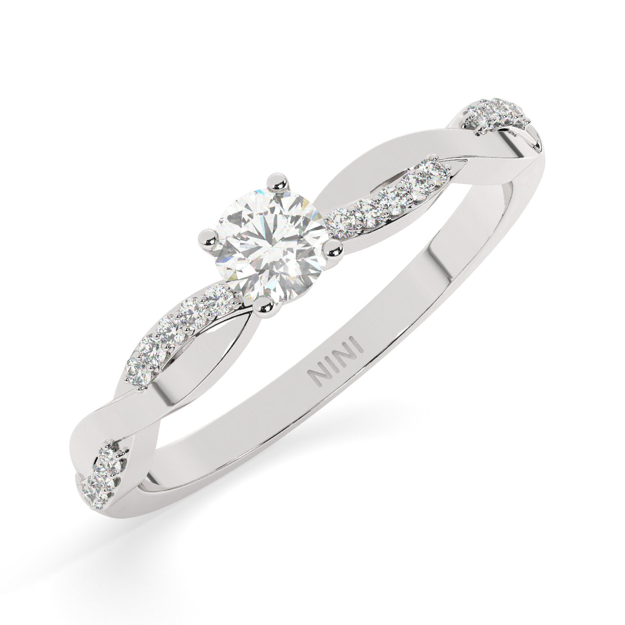 Twist Engagement Ring - 0.30 Ct