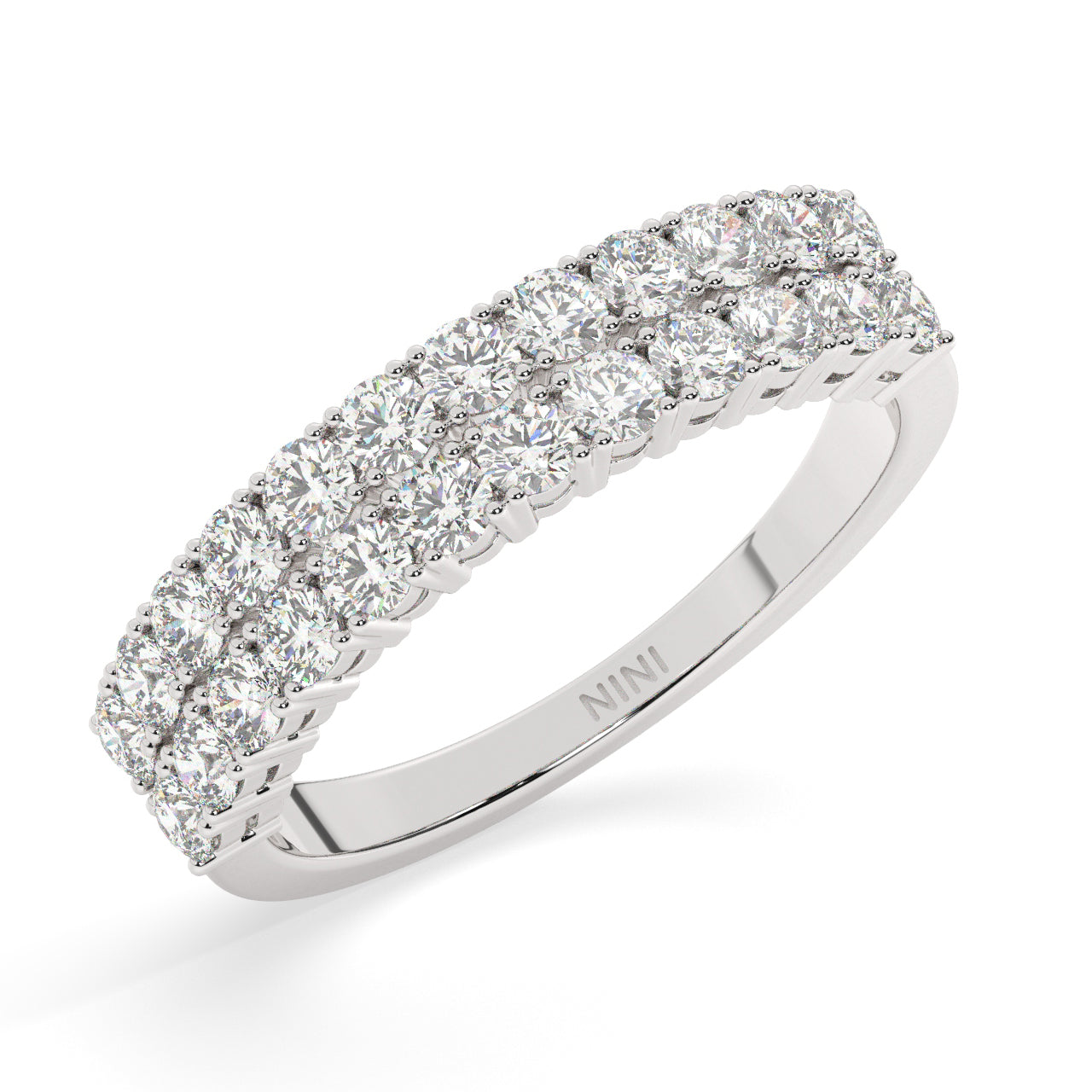 Diamond Double Row Ring - 1.10 Ct
