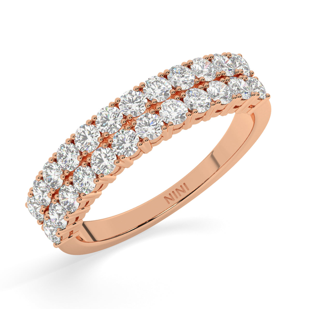 Diamond Double Row Ring - 1.10 Ct