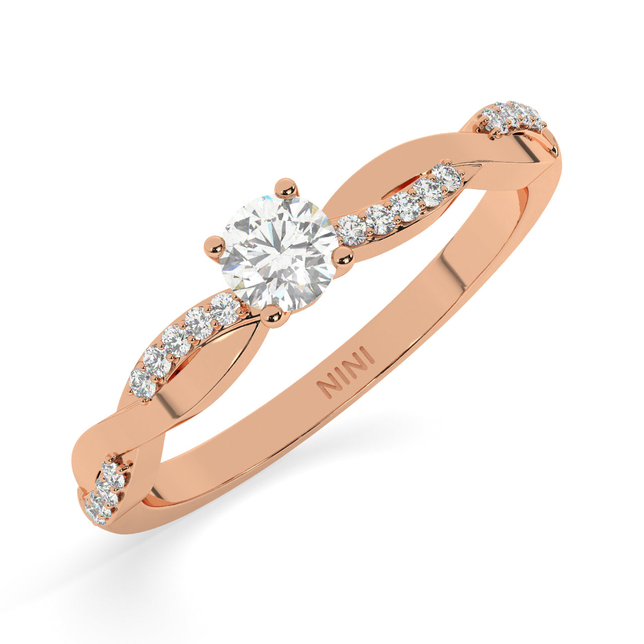 Twist Engagement Ring - 0.30 Ct