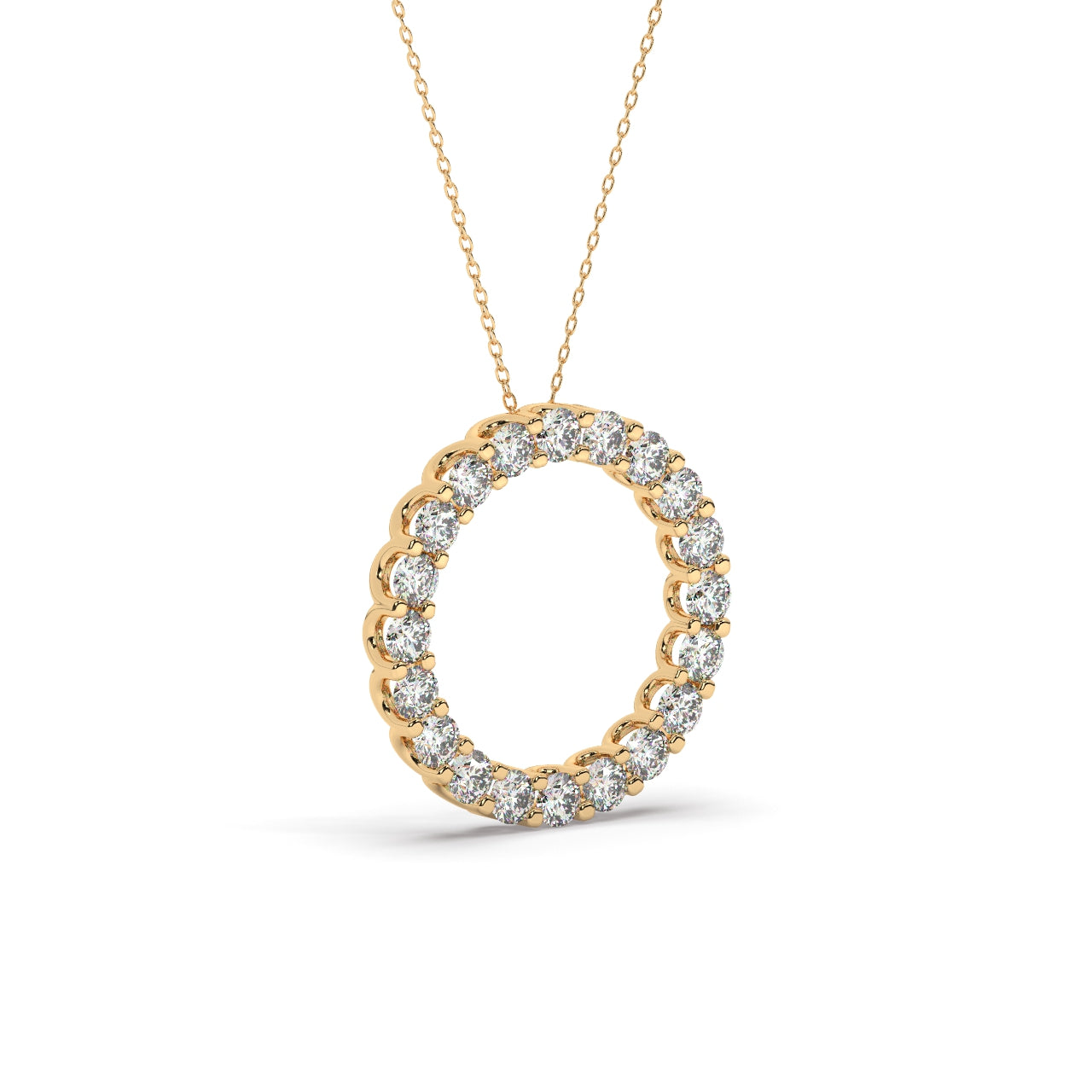 Circle Diamonds Necklace