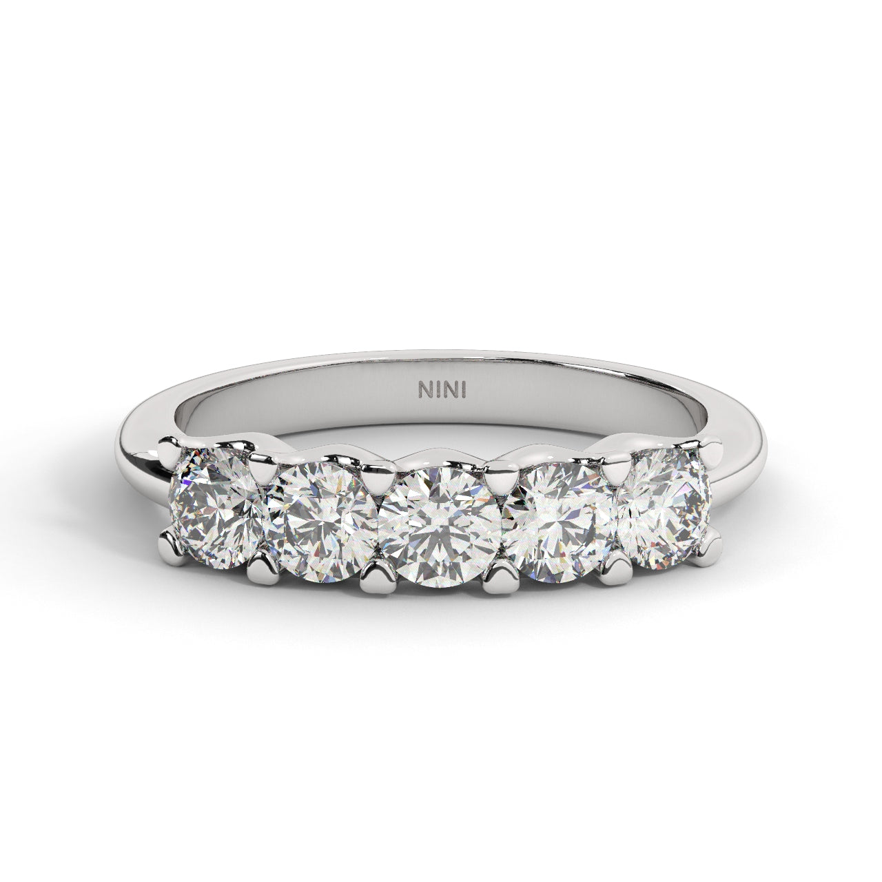 Five Diamonds Ring - 1.00 Ct