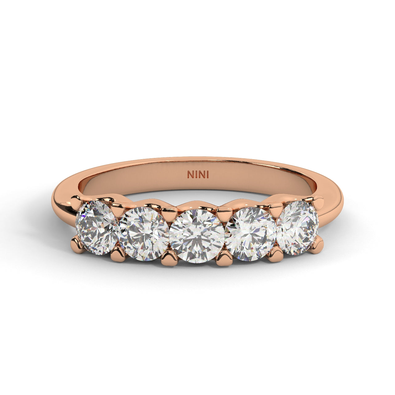 Five Diamonds Ring - 1.00 Ct