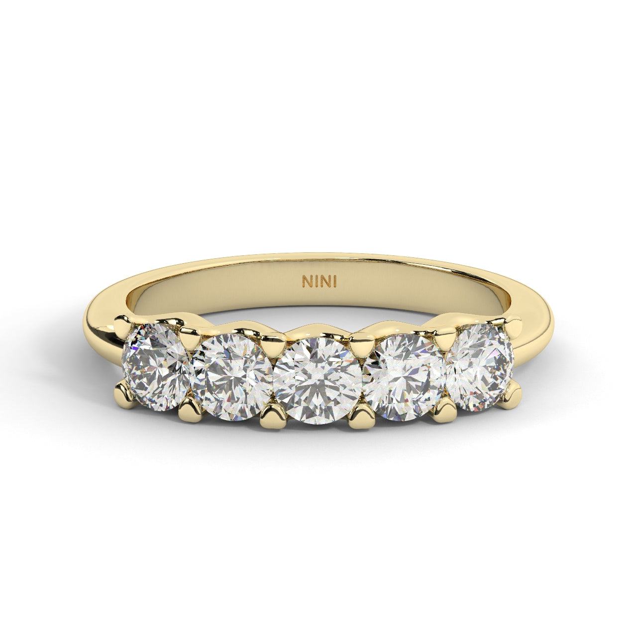 Five Diamonds Ring - 1.00 Ct