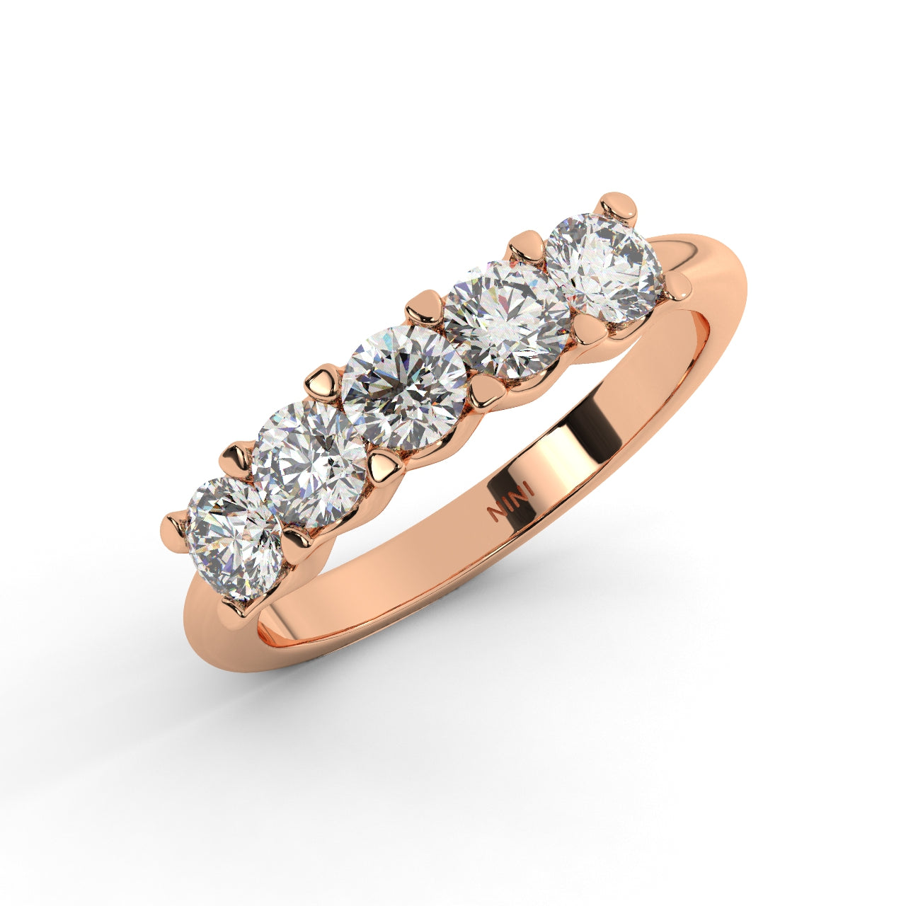 Five Diamonds Ring - 1.00 Ct