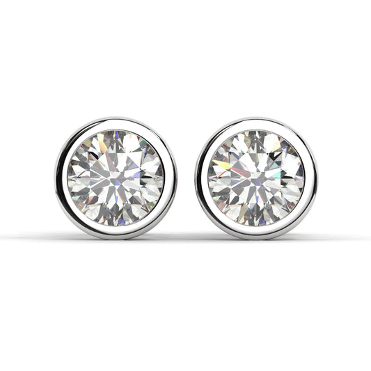 Lab-Grown Diamonds Bezel Stud Earrings
