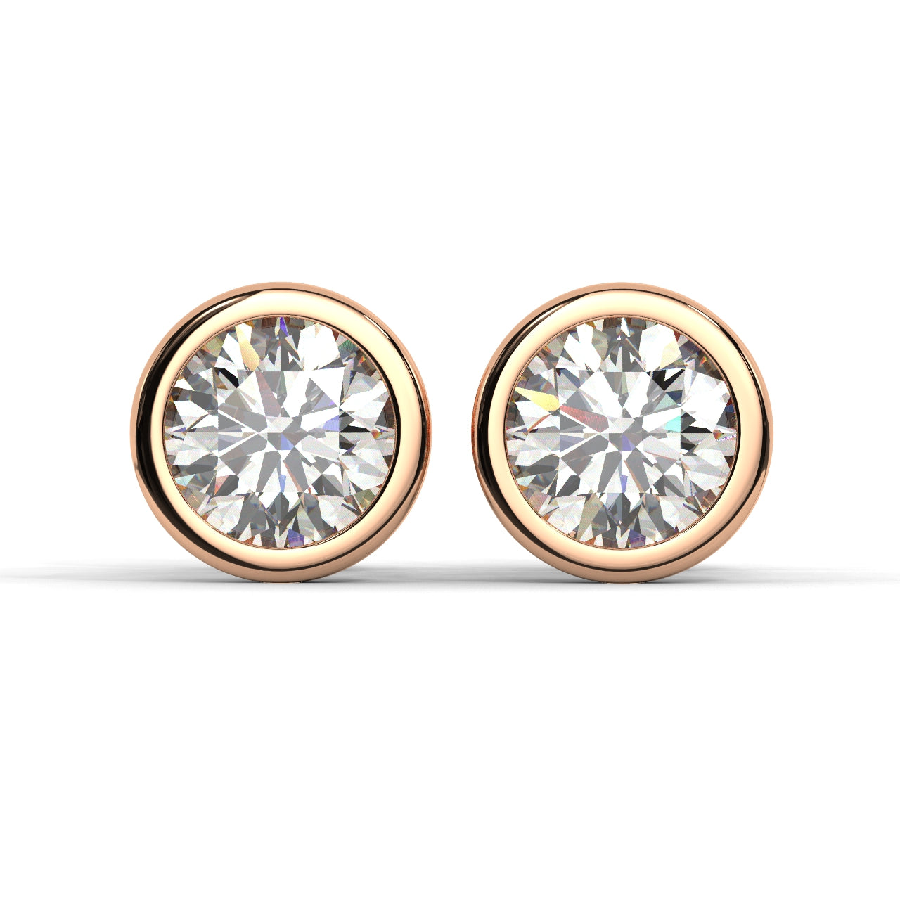 Lab-Grown Diamonds Bezel Stud Earrings