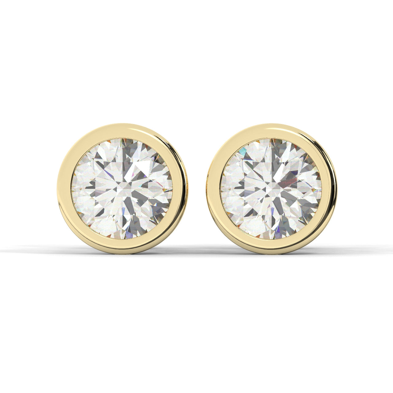 Lab-Grown Diamonds Bezel Stud Earrings