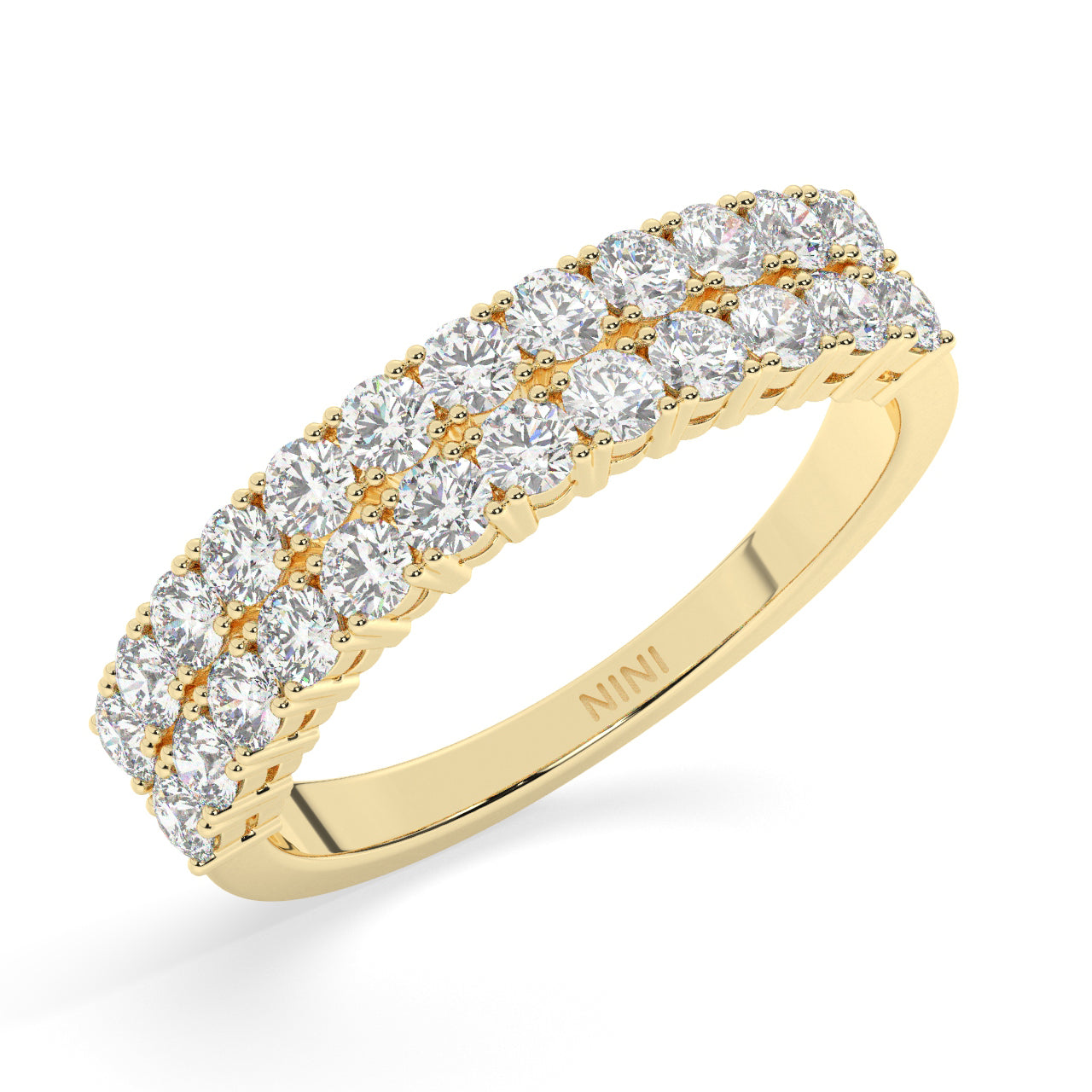 Diamond Double Row Ring - 1.10 Ct