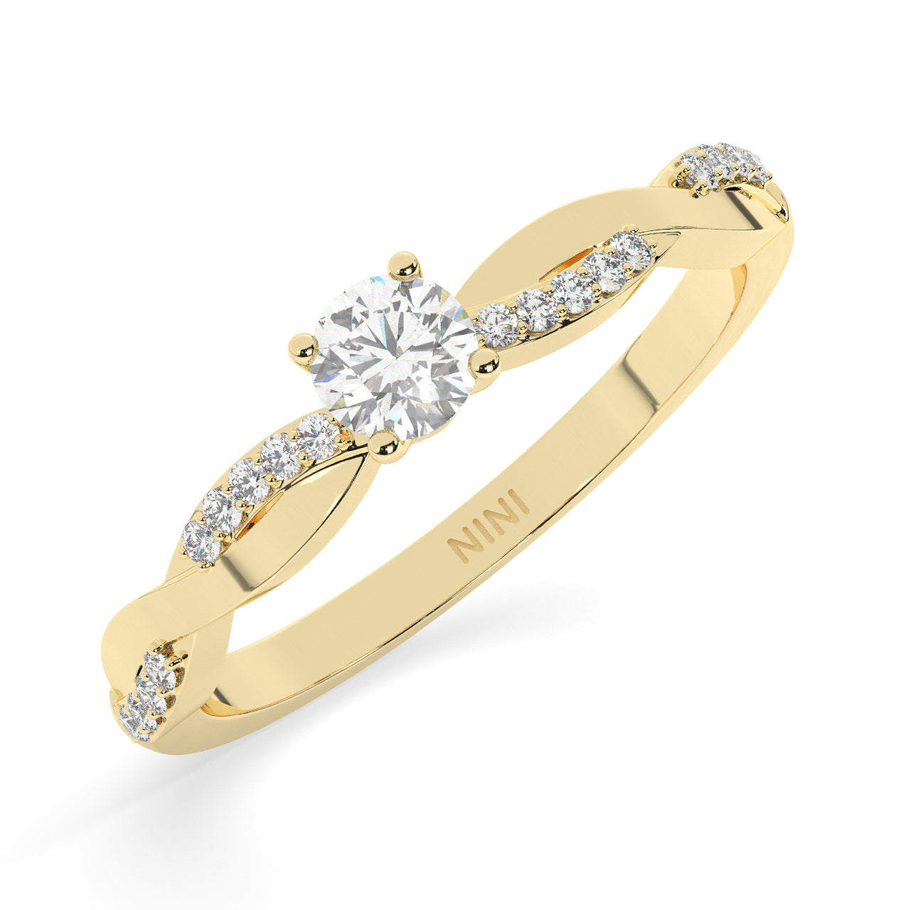 Twist Engagement Ring - 0.30 Ct