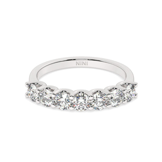 Half Eternity Seven Diamonds Ring - 1.00 Ct