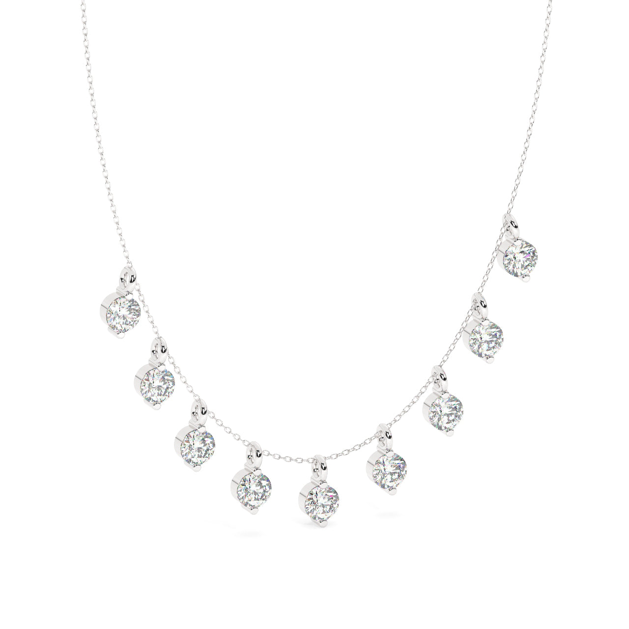 9 Diamond Drops Necklace
