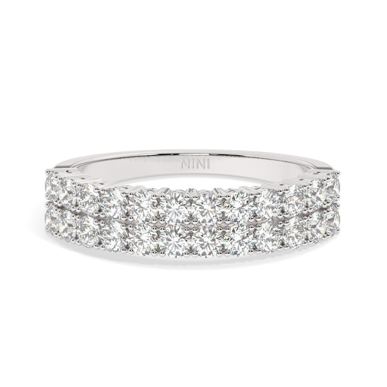 Diamond Double Row Ring - 1.10 Ct