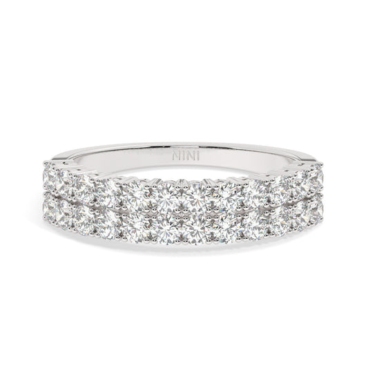 Diamond Double Row Ring - 1.10 Ct
