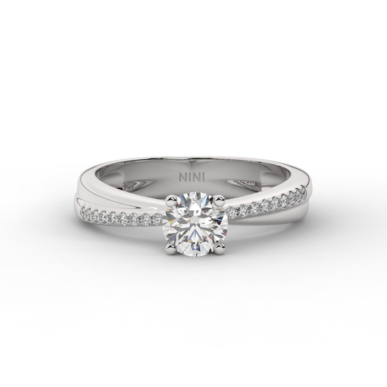 Asymmetric Engagement Ring - 0.50 Ct