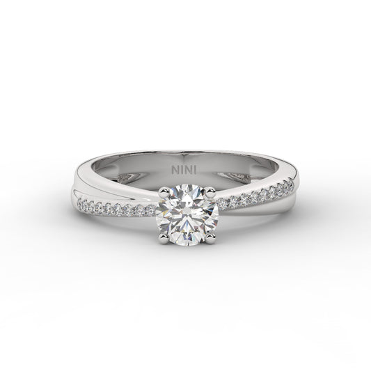 Asymmetric Engagement Ring - 0.50 Ct