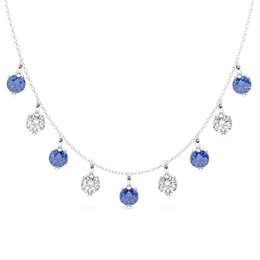 Diamonds & Sapphires Drops Necklace