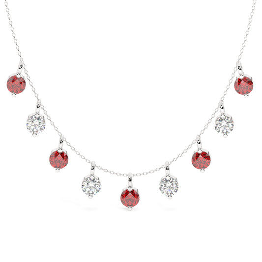 Diamonds & Rubies Drops Necklace