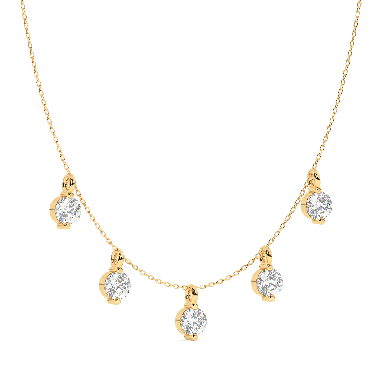 5 Diamond Drops Necklace