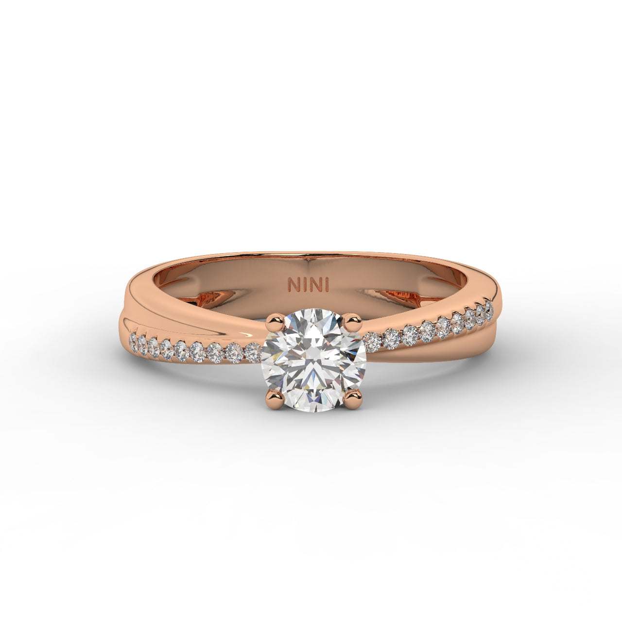 Asymmetric Engagement Ring - 0.50 Ct