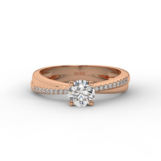 Asymmetric Engagement Ring - 0.50 Ct