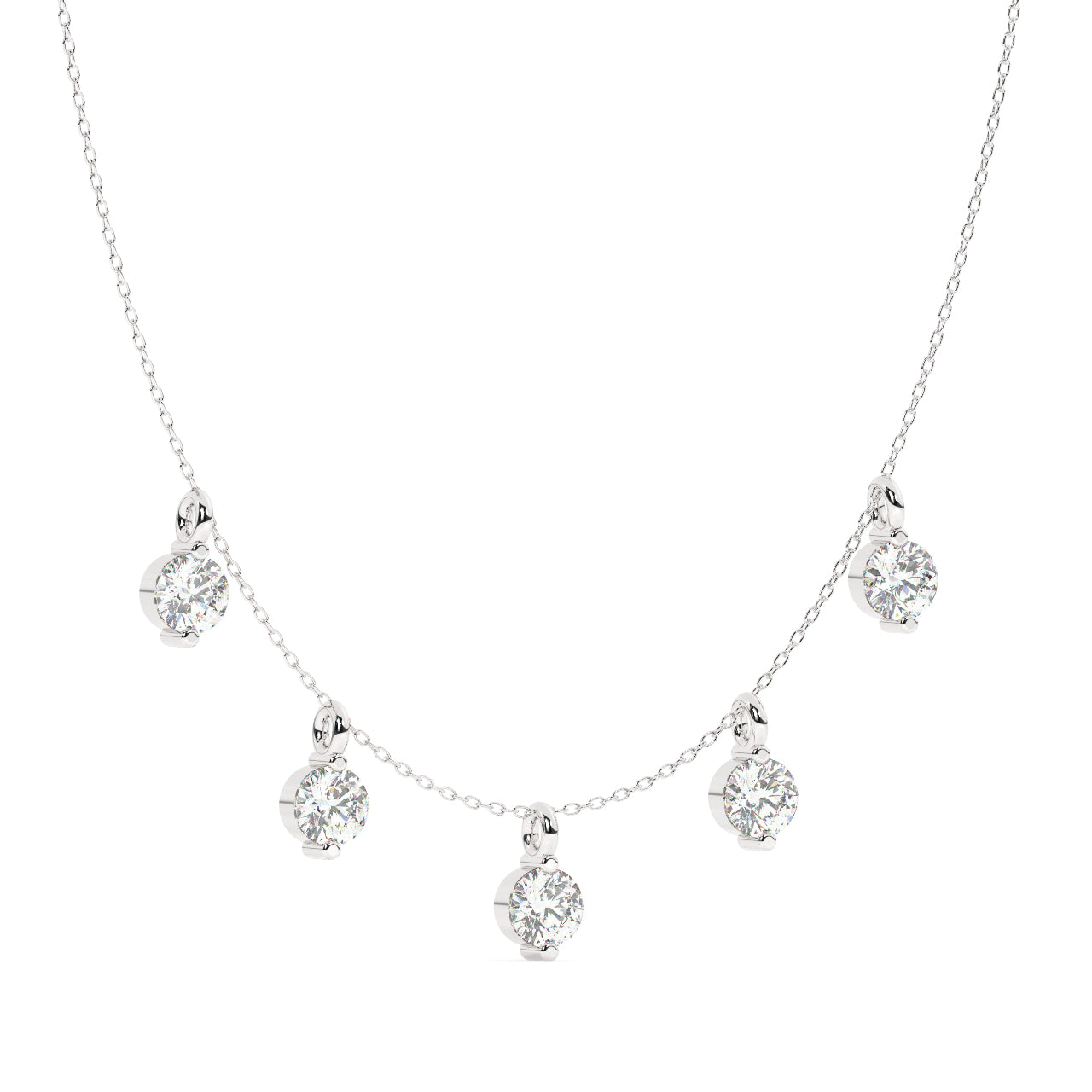 5 Diamond Drops Necklace
