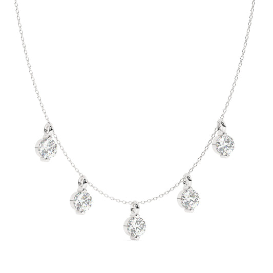5 Diamond Drops Necklace
