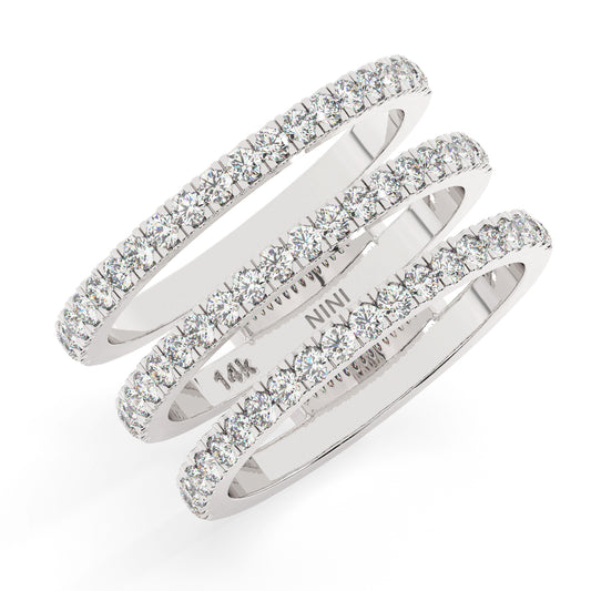 Three Row Diamonds Ring