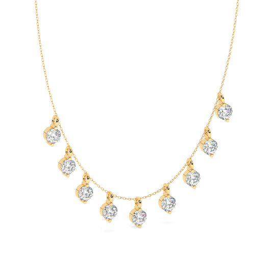 9 Diamond Drops Necklace