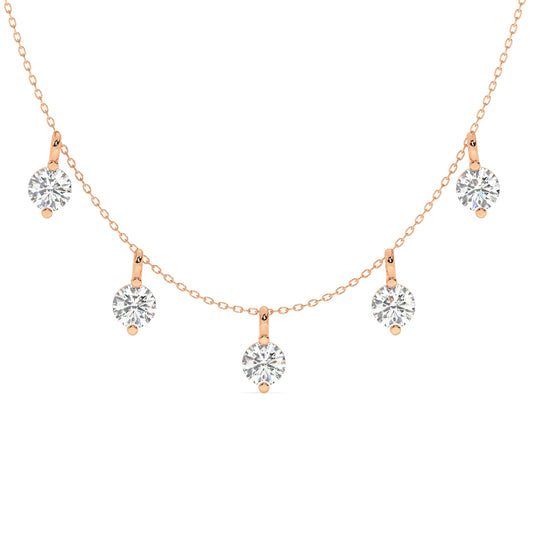 5 Diamond Drops Necklace