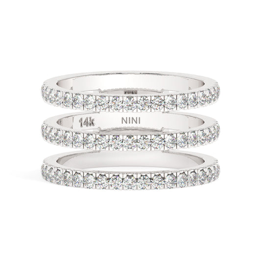 Three Row Diamonds Ring