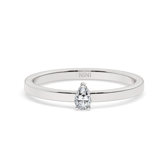 Mini Pear Shape Diamond Ring