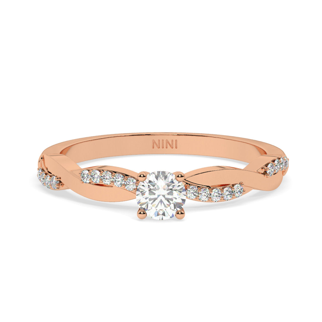 Twist Engagement Ring - 0.30 Ct