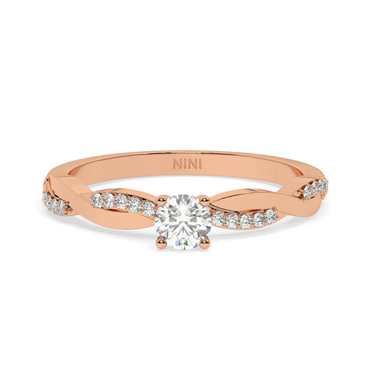 Twist Engagement Ring - 0.30 Ct